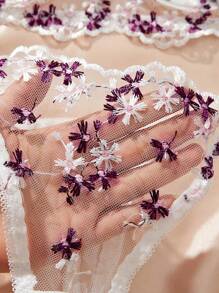 Style Dream 两件套高端女士内衣套装，花卉蕾丝钢圈文胸和配套内裤，浪漫情人节和蜜月之选 - 白色 - 查看 6