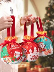 1 pieza Bolsa de regalo de caramelo navideño, bolsa de lona, bolsa de embalaje de regalos navideños, bolsa de regalo de Nochebuena, decoraciones navideñas, decoración navideña, regalos navideños, papel de regalo navideño, suministros para fiestas navideñas, bolsas de regalo navideñas, bolsas navideñas, pegatinas navideñas