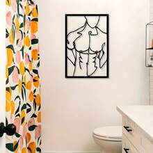 1pc Men's Minimalist Abstract Metal Wall Art – Modern Home Decor For Bedroom, Living Room, Or Bathroom,Home Decor ,Room Decor,Wall Decor Gifts Birthday Graduation - Black - View 7