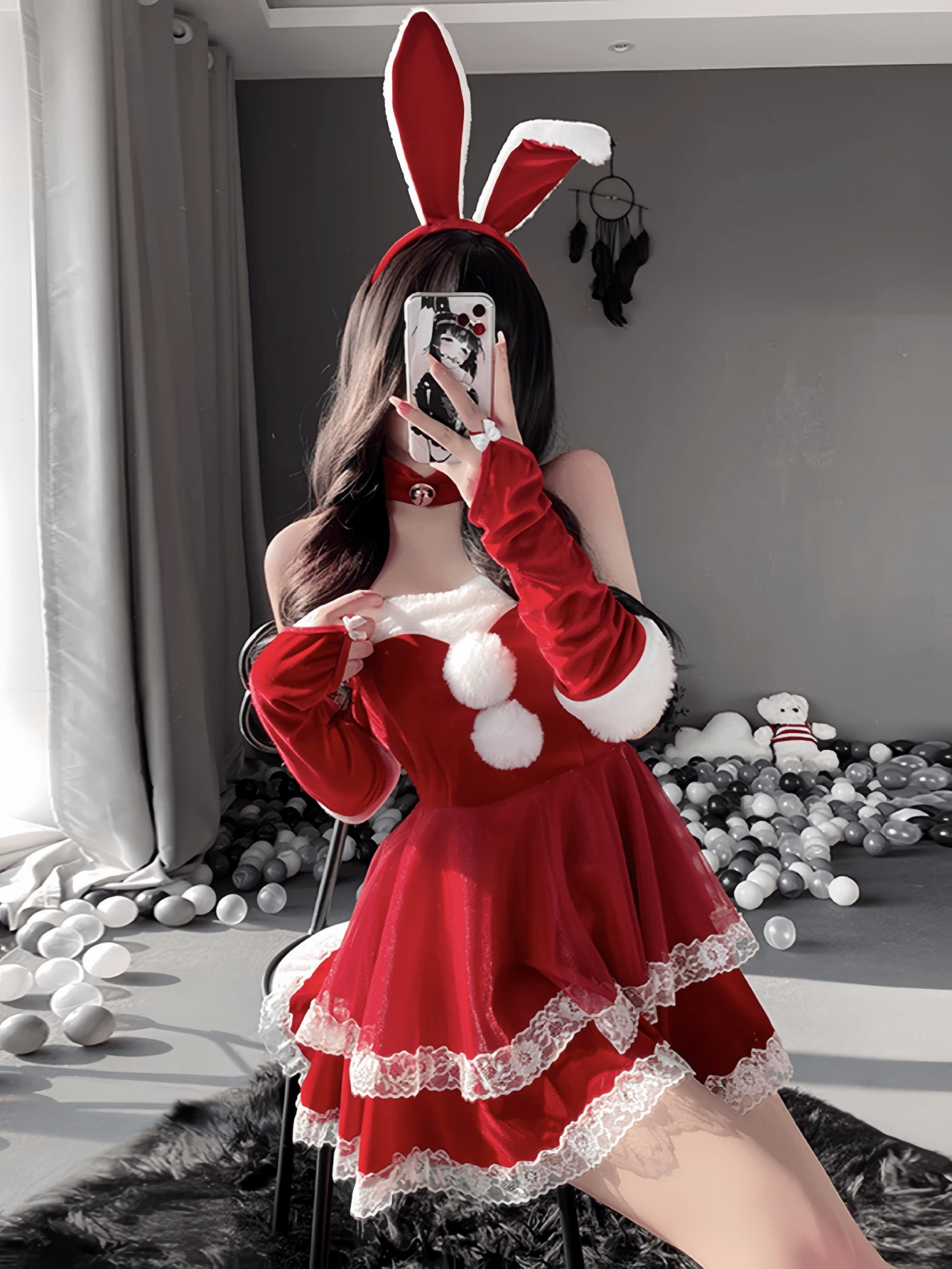 Conjunto de disfraz de conejo, orejas de conejo, diadema, corbatín, cola, patas, guantes, tutús, niños, Halloween, cosplay, fiesta, animal, cosplay Conjunto de disfraz de conejo, orejas de conejo, diadema, corbatín, cola, patas, guantes, tutús, niños, Halloween, cosplay, fiesta, animal, cosplay