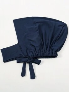 1 chiếc khăn trùm đầu Hijab buộc cổ phía trước dành cho nữ, khăn trùm đầu Hồi giáo màu trơn thời trang, mềm mại và co giãn để mặc hàng ngày và hoạt động ngoài trời - Mũ trùm đầu có cổ - Xem 8