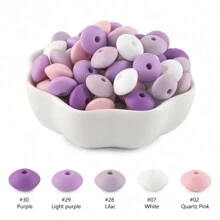 100Pcs/Lote Contas de Lentilha de Silicone 12mm Contas Espaçadoras Soltas Para DIY Caneta Pulseira Jóias Chaveiro Fazendo Decoração Acessório Etc