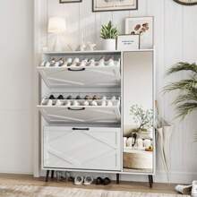 Vabches 3-Drawer Freestanding Shoe Storage Cabinet, Hidden Shoe Rack Cabinet, 3-Tier Wood Shoe Rack Storage Organizer For Entryway,Hallway, Bedroom - 查看 1