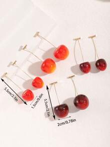 1 对极简主义奢华小众樱桃耳环
