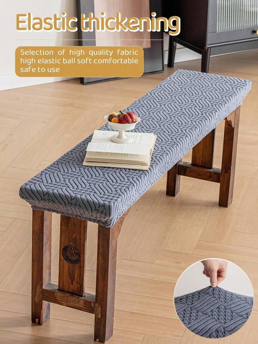 1 件柳树枝长凳套，现代风格柳树枝长凳套适用于餐椅、钢琴凳、长凳座椅套，四季皆宜 - 深灰色 - 查看 1