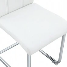 MoolSun Modern Dining Chairs Set Of 2/4/6,High Back Kitchen Chairs With Wide Cushioned Seat & High Back -Upholstered Kitchen Chairs For Restaurant, Living Room, Cafe, Office & Home Decor,Ergonomic High Back Kitchen Chairs,Easy-Clean Restaurant Chairs-Durable Metal Leg Chairs,Easy To Clean Chair Set For Cafes, Pubs, Offices, And Conference Rooms - (6PC) 白色 - 查看 5