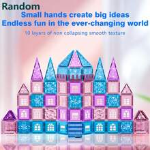 3D 磁性冰雪奇缘主题积木，适合 3-5 岁 4-8 岁儿童，雪世界磁铁玩具，适合 3 4 5 6 7 8 岁男孩女孩幼儿磁性积木学前教育 STEM 学习建筑圣诞生日礼物蒙特梭利学习游戏智力开发套装。磁性积木玩具带来教育乐趣并促进大脑发育理想的教育感知玩具，有趣的场景建筑游戏