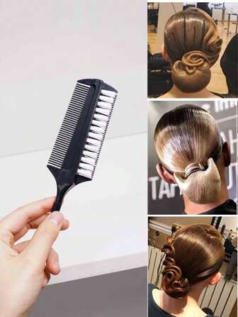 1 st hårborste borste för att kombinera smink och hårkam, borste för latinamerikanska dansfrisyrer och utjämning av hår med spetsig kam och radhårborste, hårstylingverktyg håraccessoarer