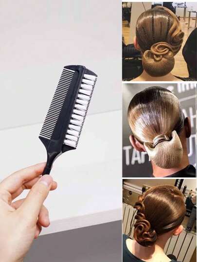 1 pieza Cepillo para el cabello, cepillo para combinar maquillaje y peine, cepillo para peinados de baile latino y alisar el cabello con peine de púas y cepillo de hilera