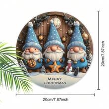Décoration murale de Gnome de Noël - Plaque murale en faux bois de style classique pour la maison, la cuisine, le jardin, le patio, la décoration intérieure et extérieure - Thème de couronne de Joyeux Noël en anglais à usage multiple, meilleur cadeau