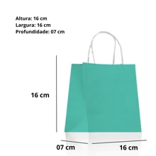 Extra Small Colorful Paper Bag - 16x16x7 - Kit 10 - 薄荷藍 - 查看 2