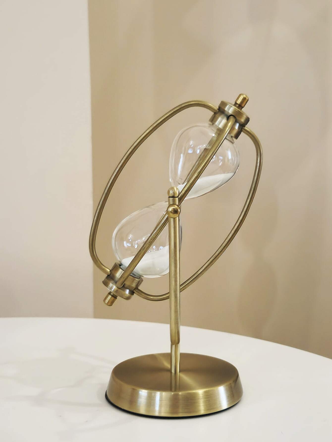 1 Pc Rotating Hourglass Of 15 Minutes Creative Metal Sand Timer