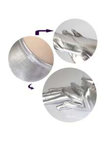 1 双金银湿式仿皮金属手套 盛会表演手套 女式性感肘长款乳胶性感女式闪亮长手套 真皮乳胶角色扮演服装钢管舞手套配件黑色紧身手套 性感男式男女通用紧身长手套乳胶派对歌剧俱乐部服装夜总会肘部男士手套 新款性感黑色长款金属手套 合成皮革臂套服装 新款万圣节婚礼