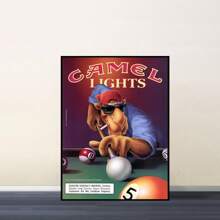 1 件漫画骆驼乔复古香烟吸烟帆布海报 - 艺术装饰风格墙壁艺术印刷品，适用于家庭办公室、卧室、餐厅装饰 - 客厅、咖啡厅、酒吧的防水艺术品，无框架 - 彩色 - 查看 17