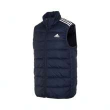 Adidas Boyfriend Style Men's Casual Sports Style Letter Print Striped Side Zipper Front Down Vest - Blue - View 1