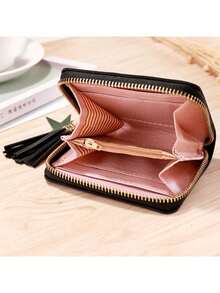 1 chiếc ví nữ, đựng thẻ, ví tiền xu nhỏ dễ thương, lựa chọn lý tưởng làm quà tặng, ví ngắn thêu hình tình yêu nhiều màu sắc, ví tiền xu cầm tay có khóa kéo, hộp đựng thẻ đa năng để trang trí nhà cửa mùa thu - Nhiều màu - Xem 7