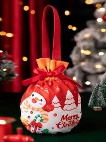 1 pieza Bolsa de regalo de caramelo navideño, bolsa de lona, bolsa de embalaje de regalos navideños, bolsa de regalo de Nochebuena, decoraciones navideñas, decoración navideña, regalos navideños, papel de regalo navideño, suministros para fiestas navideñas, bolsas de regalo navideñas, bolsas navideñas, pegatinas navideñas