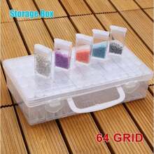 128 Slots Diamond Painting Box Nail Art Accessory Box Beads Storage Box DIY Art Craft Box Small Parts Beads Jewelry Earrings Grid Case Transparent - Transparent - View 3