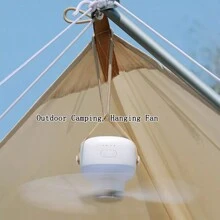 Electric Fan Camping Ceiling Fan Dormitory Small Fan Ceiling Fan Light Mosquito Net Ceiling Small High Wind Power Bed Dormitory, With Tripod Can Desktop Desktop, Adjustable Night Light,Battery Capacity: 7200mAh
