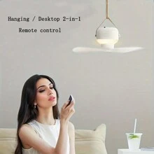 Electric Fan Camping Ceiling Fan Dormitory Small Fan Ceiling Fan Light Mosquito Net Ceiling Small High Wind Power Bed Dormitory, With Tripod Can Desktop Desktop, Adjustable Night Light,Battery Capacity: 7200mAh