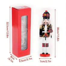 Wooden Nutcracker Ornaments Decoration Figures Puppet Home Decor (12 Inch) (Set) Gifts