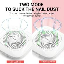 Melody Susie Nail Dust Collector With Washable Filter, High Suction Power Vacuum Fan For Manicure And Pedicure, White, Salon-Grade For Acrylic Gel Polishing - 白色 - 查看 4