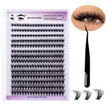 Bộ nối mi chuyên nghiệp DIY Fluffy Lash - 304050D 6080D D Curl Lash Clusters, Lông mi mỏng riêng lẻ, Keo dán mi, Nhíp mi, Cọ mi (10-18mm) - Dễ sử dụng, Lâu trôi, Chống nước, Không độc ác, Kết quả đạt chuẩn salon - Nhiều màu - Xem 9