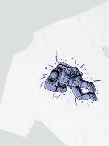 Men's Streetlife Oversized T-Shirt Astronaut Print Wide Sleeve Casual - trắng - Xem 3