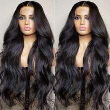 200% Density 13X4 HD Lace Front Wig Body Wave Lace Front Wigs Human Hair Brazilian Human Hair Wig Natural 13X4 Full Edges Lace Pre-Plucked Lace Wig With Baby Hair For Women Ear To Ear Swiss HD Lace For Natural Looking 8-40Inch - Natural Black - 查看 5