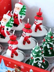 Christmas Candle Set: Carnival Romantic Ornaments Christmas Small Candle Light Gift Gift, Home Holiday Decorations - Smoke-Free, No Batteries Required, Made Of Wax