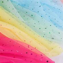 10 码星月闪光亮片薄纱卷，柔软薄纱面料亮片薄纱卷轴面料，适用于 DIY 芭蕾舞裙、婚礼生日派对装饰装饰和 DIY 工艺品、圣诞节 - 彩色 - 查看 2