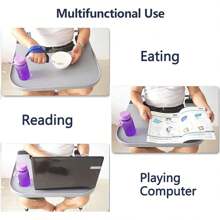 SENDERPICK Wheelchair Tray Table For Adults And The Elderly, Removable ABS Plastic Wheelchair Dining Table Board With 2 Cup Holders, Portable Wheelchair Tray For Eating, Reading, Working, Grey [Nice Gift For Your Family & Friend]