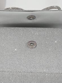 闪亮水钻蝴蝶结装饰迷你手拿包/派对包/亮面迷你方形手提包，完美搭配新娘装束，适合派对、婚礼、舞会、盛会等场合，也是理想的母亲节礼物。与新年服装完美搭配，与女士派对礼服相得益彰。这款时尚派对包是派对、婚礼、舞会、盛会的理想之选，与女士正式礼服完美搭配。 - 銀色 - 查看 11
