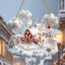 1pc Acrylic Dreamlike Christmas Snowman & Snowhouse Suncatcher, 2D Đèn thả thủy tinh nhiều màu sắc, Thích hợp cho trang trí sân vườn, hiên nhà, phòng ngủ, phòng khách - Quà tặng lý tưởng cho ngày lễ, trang trí nhà cửa, trang trí phòng, trang trí tường - Nhiều màu - Xem 3