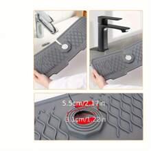 1 szt. Silikonowa mata ochronna na kran - ulepszona konstrukcja nachylenia, łapacz rozprysków z uchwytem na gąbkę do kuchni i łazienki, ochraniacz przed kapaniem wody