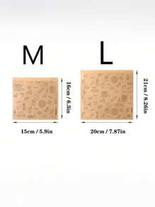 25入組一次性防油食品袋，加厚包裝袋，適用於撻、蛋、漢堡、甜點和三明治，兼容廚房氣炸鍋、氧炸鍋和炸鍋紙 - 棕色 - 查看 4