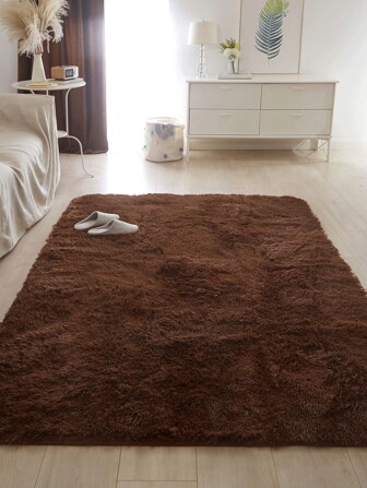 Mjuk modern stor, rufsig matta, lämplig för sovrum, vardagsrum, studentrum, heminredning, plyschig, fluffig, bekväm brun, kan användas som dekorativ matta