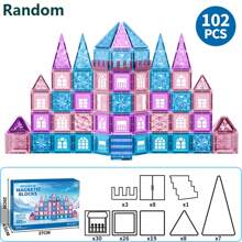 3D 磁性冰雪奇缘主题积木，适合 3-5 岁 4-8 岁儿童，雪世界磁铁玩具，适合 3 4 5 6 7 8 岁男孩女孩幼儿磁性积木学前教育 STEM 学习建筑圣诞生日礼物蒙特梭利学习游戏智力开发套装。磁性积木玩具带来教育乐趣并促进大脑发育理想的教育感知玩具，有趣的场景建筑游戏