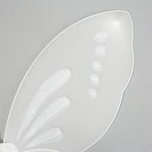 Kids Girls Butterfly Wings, Shiny Fairy Wings Flower Heart Magic Wand Halloween Birthday Party Favor - 白色 - 查看 6