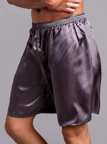 Men's Casual Loose Thin Ice Silk Comfortable Shorts Summer, Men's Home Pajamas - 深灰色 - 查看 7
