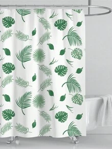 1 szt. Drukowana zasłona prysznicowa PEVA do łazienki, wodoodporna, odporna na pleśń, z haczykami i drążkiem, zestaw montażowy, wystrój łazienki, wystrój jesienny, akcesoria łazienkowe, powrót do szkoły