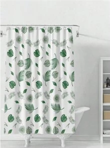1 szt. Drukowana zasłona prysznicowa PEVA do łazienki, wodoodporna, odporna na pleśń, z haczykami i drążkiem, zestaw montażowy, wystrój łazienki, wystrój jesienny, akcesoria łazienkowe, powrót do szkoły