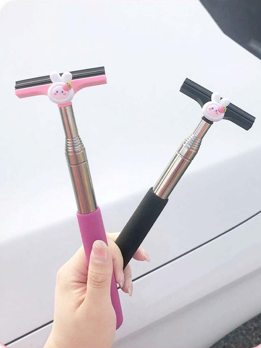 Car Rearview Mirror Wiper, Retractable Stainless Steel Rain Wiper, Anti-Fog And Waterproof Car Rearview Mirror Cleaner Accessory - one-size - View 1