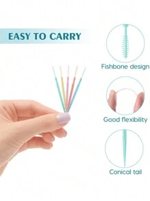 200/400pcs Disposable Household Boxed Toothpicks, Portable Ultra-Fine Double-Ended Toothpick Brushes, Disposable Plastic Toothpicks, Teeth Cleaning Interdental Brushes, Oral Care Toothpicks, Randomly Shipped In Two Packaging Options - Multicolor - View 3