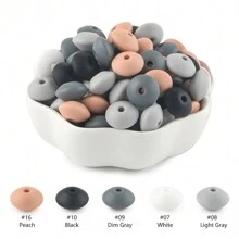 100Pcs/Lote Contas de Lentilha de Silicone 12mm Contas Espaçadoras Soltas Para DIY Caneta Pulseira Jóias Chaveiro Fazendo Decoração Acessório Etc