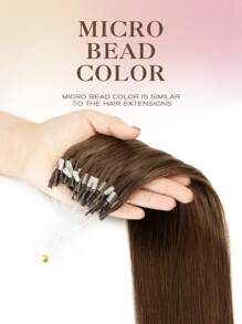 Micro-Loop Real Human Hair Extensions, Natural Black Straight Hair, Invisible Micro-Bead Thickened Micro-Loop Hair Extensions - S4 - View 6