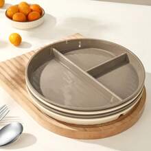 5件套圆形分餐盘微波炉适用食物盘水果沙拉托盘厨房餐具塑料餐盘 - 彩色 - 查看 6