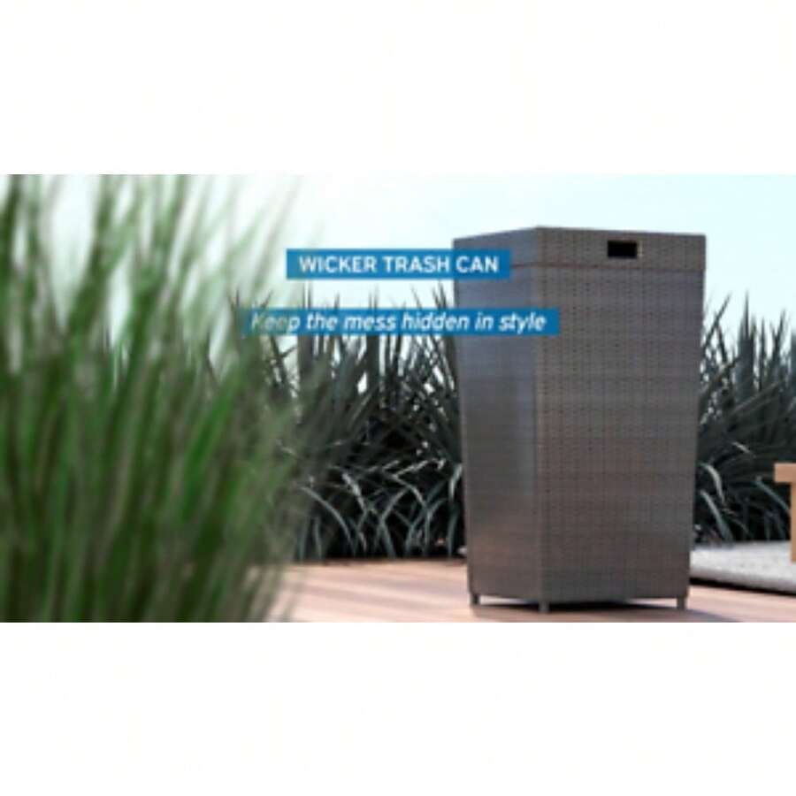 Outdoor Trash Can With Lid By Nestl Wicker Garbage Can Outside Trash