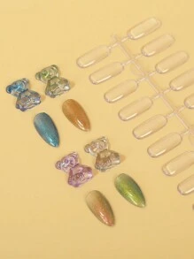 120/240PCS Pack False Nail Tips Color Card Practice Display Showing Shelf Tools Manicure DIY Nail Display Nail Art Practice Tool,Transparent And Natural Colors,Round, Square, Droplet Shaped,Suitable For Beginners To Practice - Multicolor - View 10