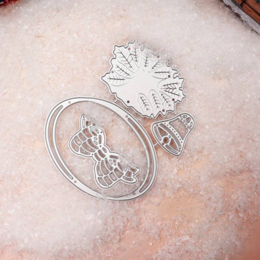 1pc Christmas Bell, BellShaped Card, Stainless Steel Embossing/Cutting